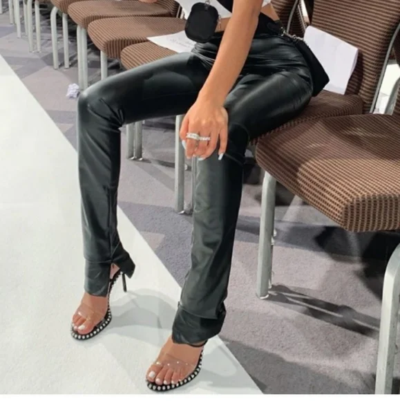 Zara Extra Long Faux Leather Leggings Pants - Picture 12 of 15